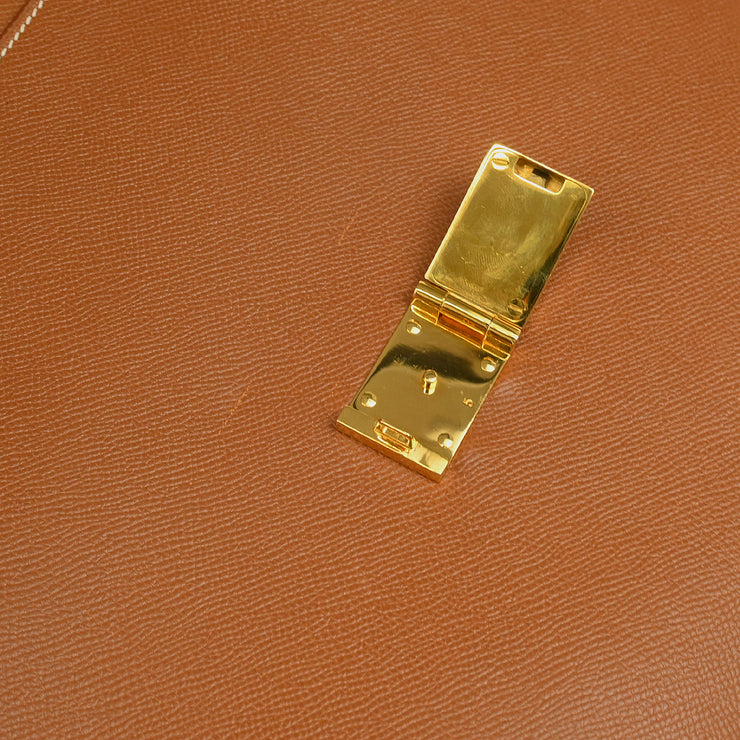 Hermes Gold Courchevel Sac a Depeches 41 Briefcase
