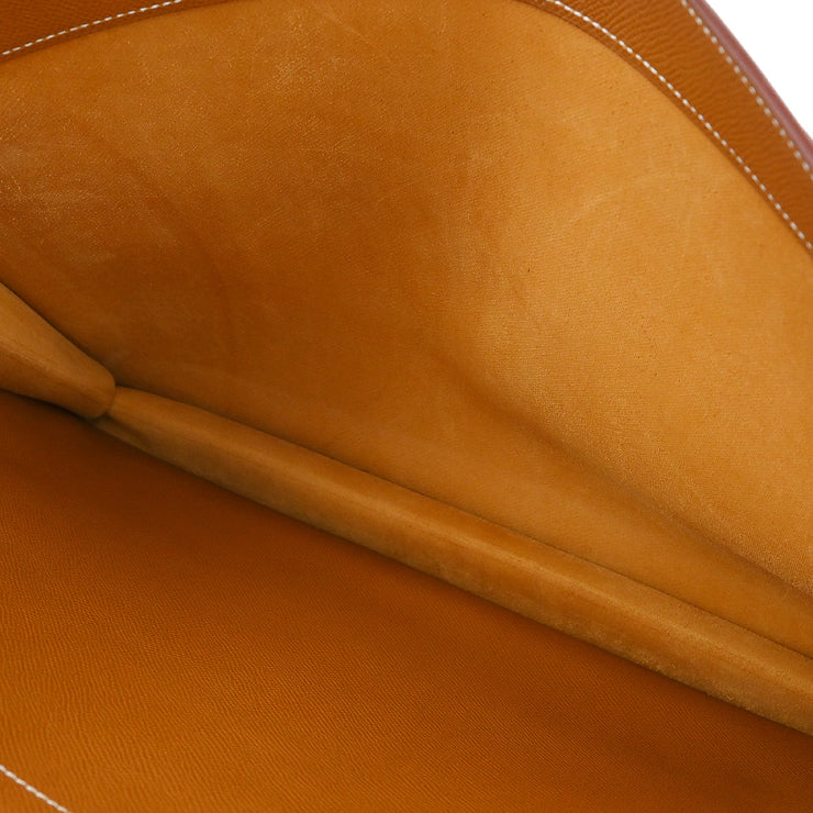 Hermes Gold Courchevel Sac a Depeches 41 Briefcase