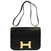 Hermes Black Box Calf Constance 23 Shoulder Bag