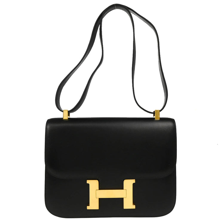 Hermes Black Box Calf Constance 23 Shoulder Bag