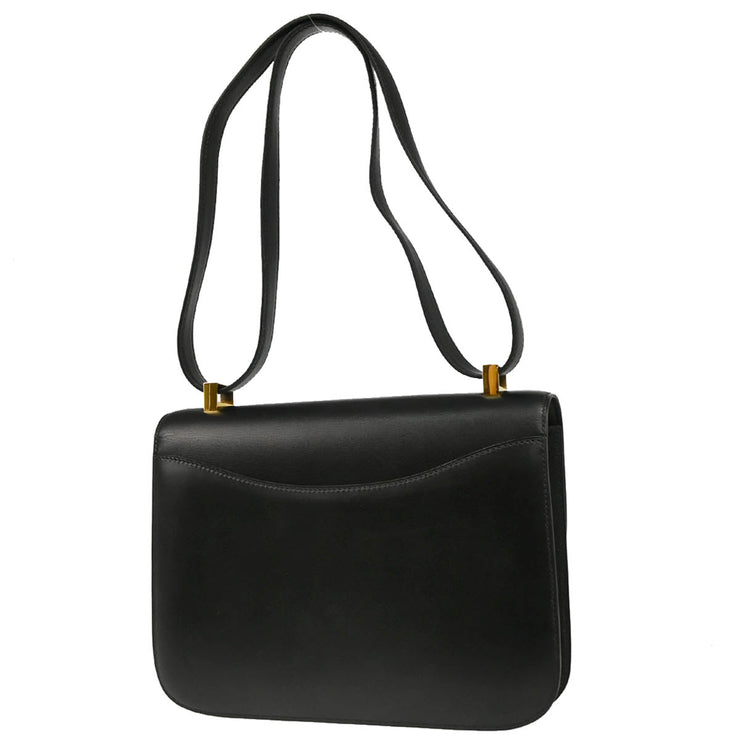 Hermes Black Box Calf Constance 23 Shoulder Bag