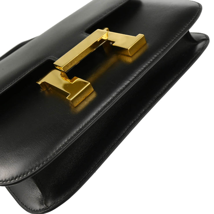 Hermes Black Box Calf Constance 23 Shoulder Bag