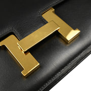 Hermes Black Box Calf Constance 23 Shoulder Bag