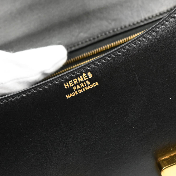 Hermes Black Box Calf Constance 23 Shoulder Bag