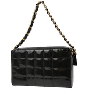 Chanel 2001-2003 Black Patent Leather Choco Bar Handbag