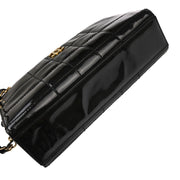 Chanel 2001-2003 Black Patent Leather Choco Bar Handbag