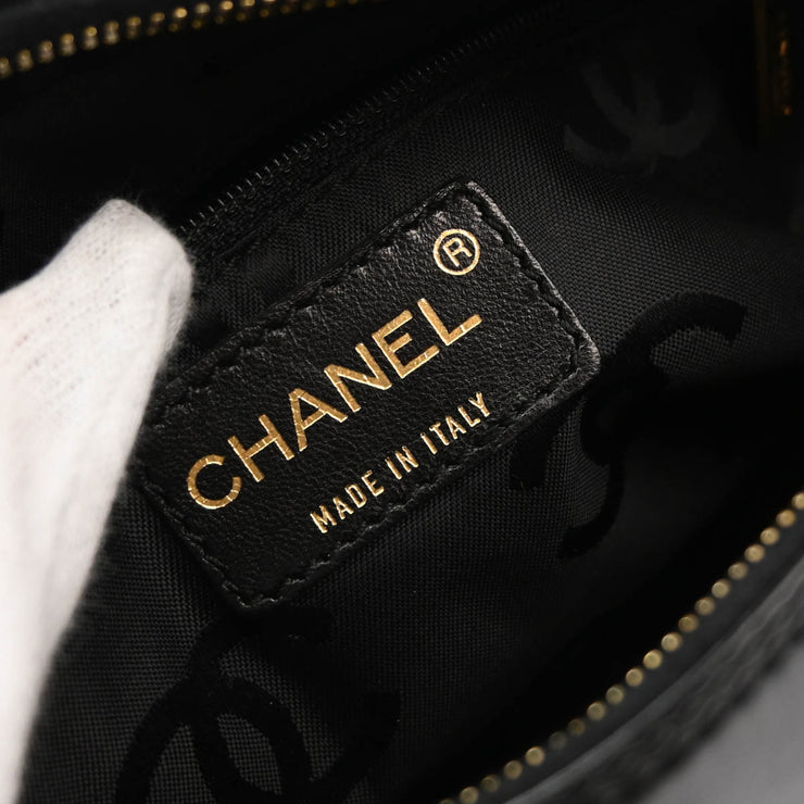 Chanel 2001-2003 Black Patent Leather Choco Bar Handbag