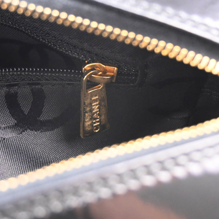 Chanel 2001-2003 Black Patent Leather Choco Bar Handbag