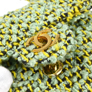 Chanel Light Green Tweed Micro Classic Flap Handbag