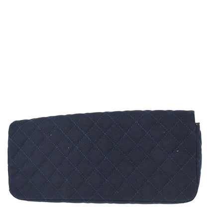 Chanel 2008-2009 Navy Cotton Cruise Line Clutch Bag