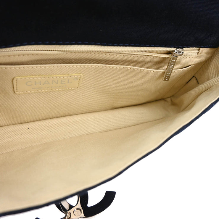 Chanel Navy Cotton Cruise Line Clutch Bag