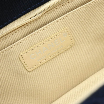 Chanel 2008-2009 Navy Cotton Cruise Line Clutch Bag