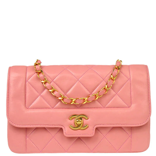 Chanel 1989-1991 Pink Lambskin Shoulder Bag