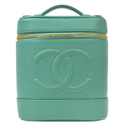 Chanel 1997-1999 Emerald Green Caviar Timeless Vanity Handbag