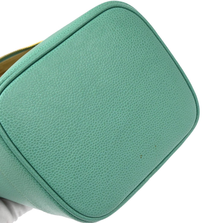Chanel 1997-1999 Emerald Green Caviar Timeless Vanity Handbag