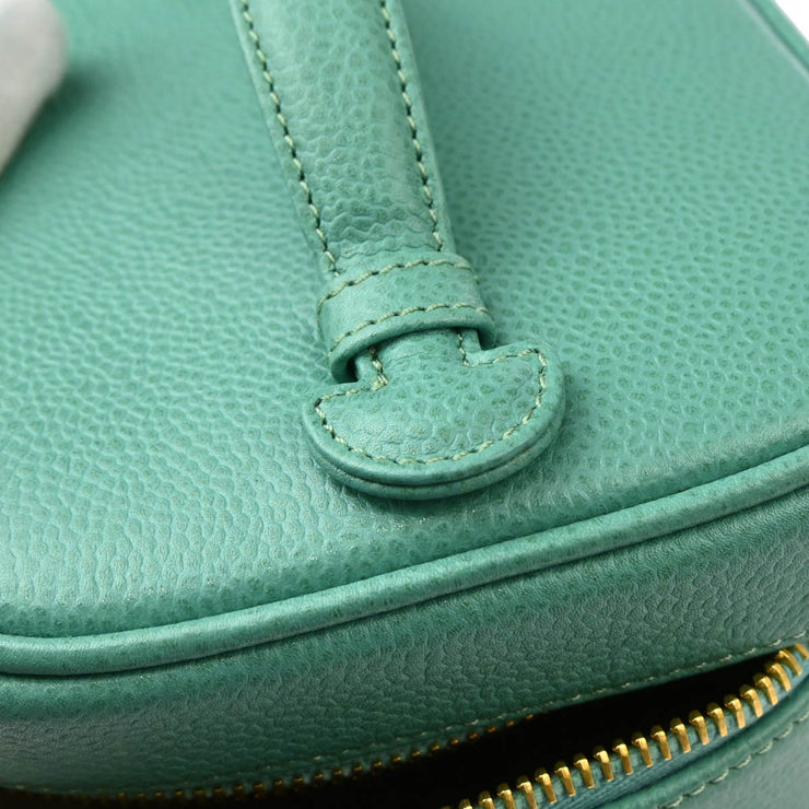 Chanel 1997-1999 Emerald Green Caviar Timeless Vanity Handbag