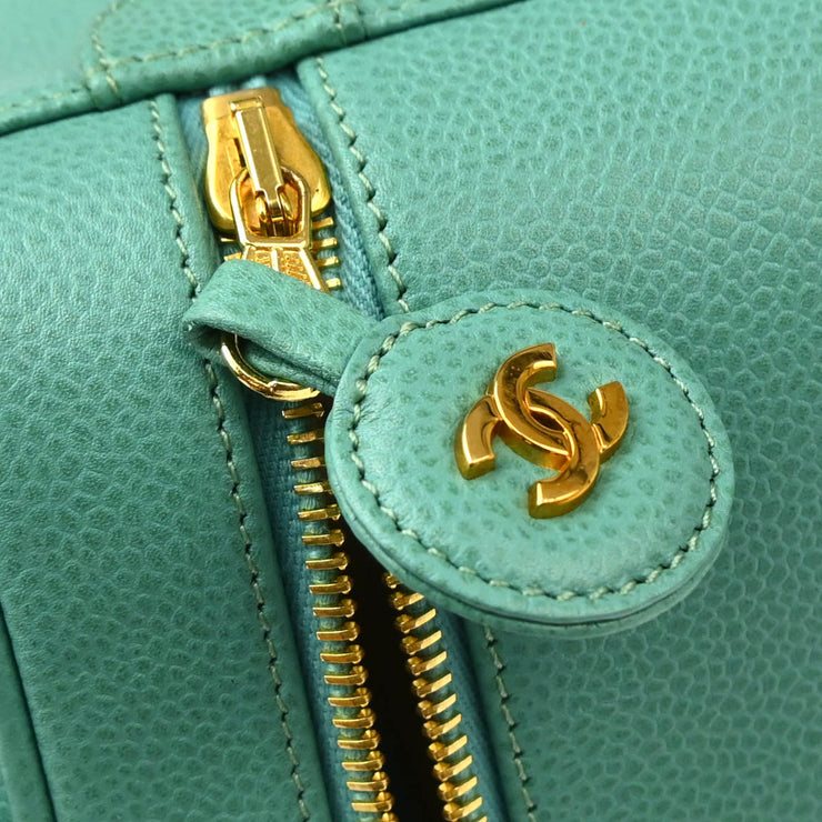 Chanel 1997-1999 Emerald Green Caviar Timeless Vanity Handbag