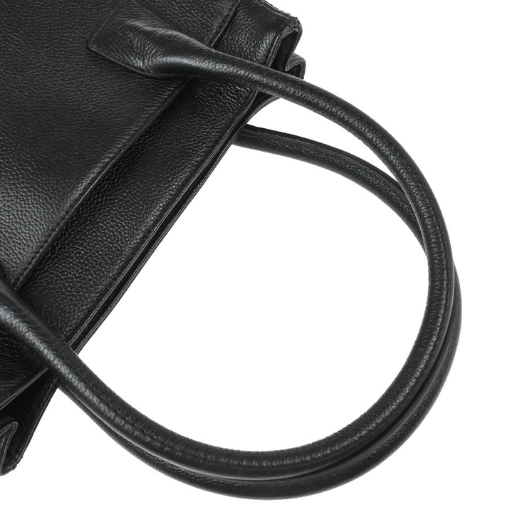 Chanel 2005-2006 Black Calfskin Mademoiselle Lock Tote Handbag