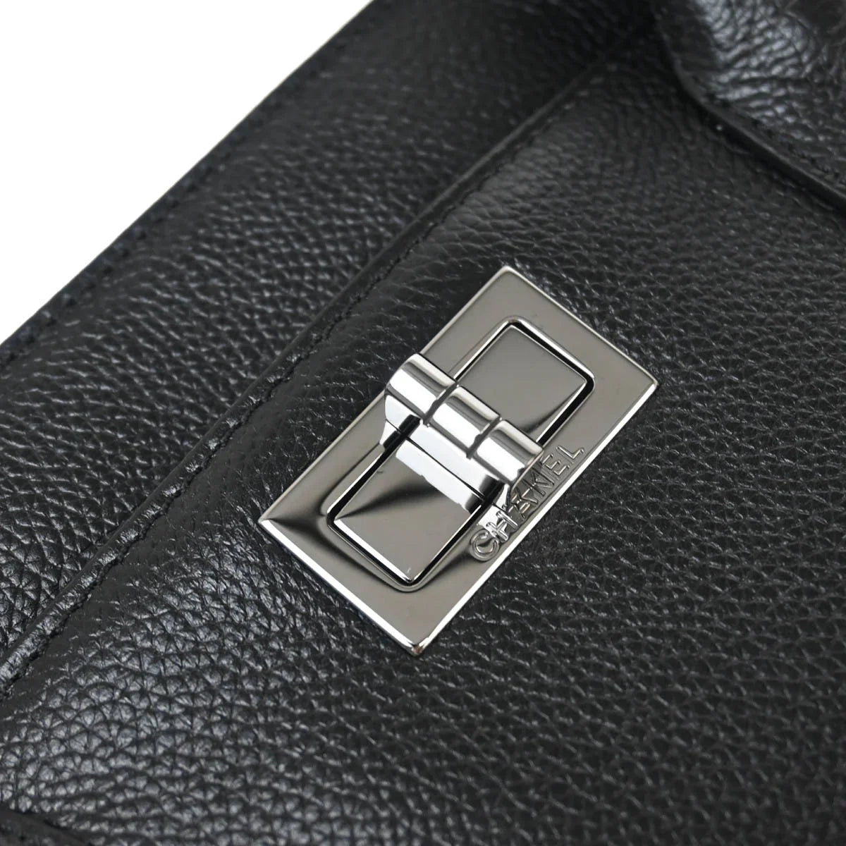 Chanel 2005-2006 Black Calfskin Mademoiselle Lock Tote Handbag