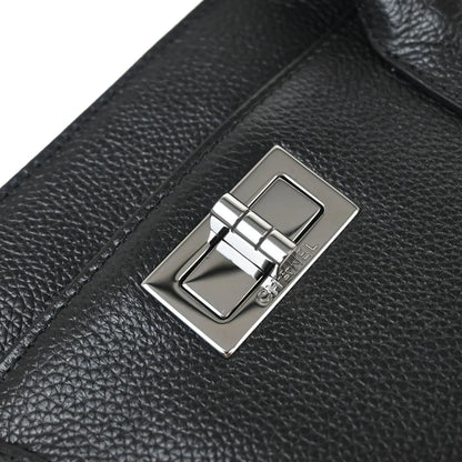 Chanel 2005-2006 Black Calfskin Mademoiselle Lock Tote Handbag