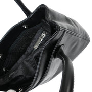 Chanel 2005-2006 Black Calfskin Mademoiselle Lock Tote Handbag