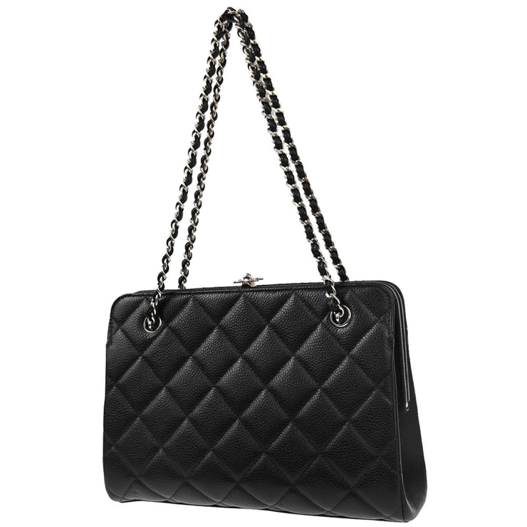 Chanel Black Caviar Chain Handbag