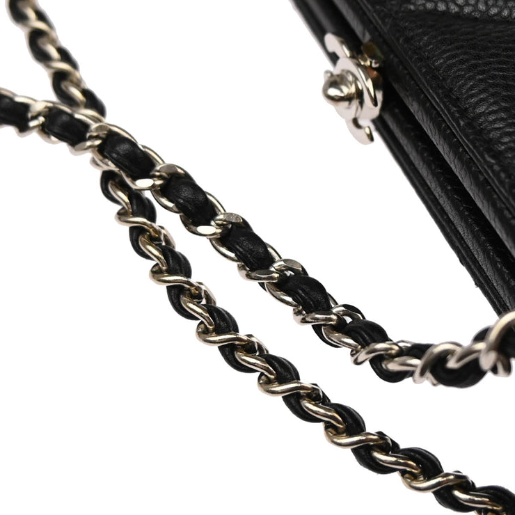 Chanel Black Caviar Chain Handbag