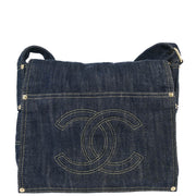 Chanel 2005-2006 Navy Denim Shoulder Bag