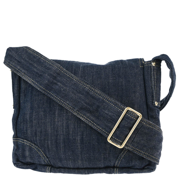Chanel 2005-2006 Navy Denim Shoulder Bag