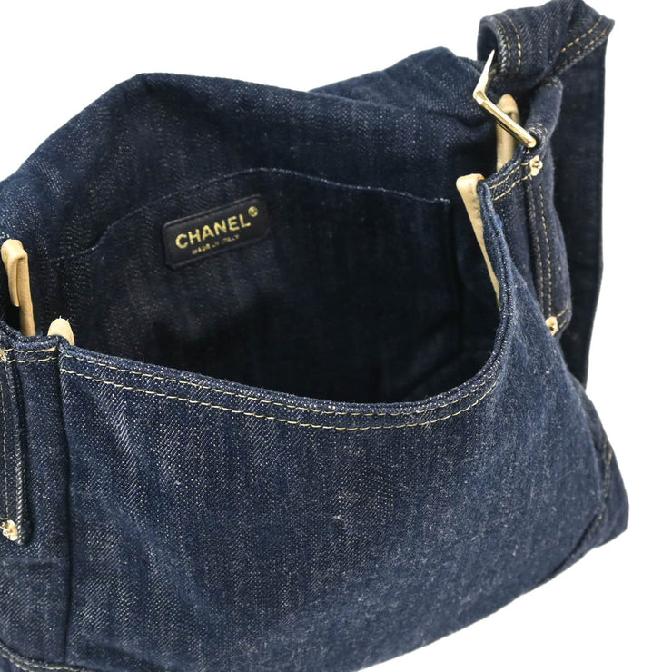 Chanel 2005-2006 Navy Denim Shoulder Bag