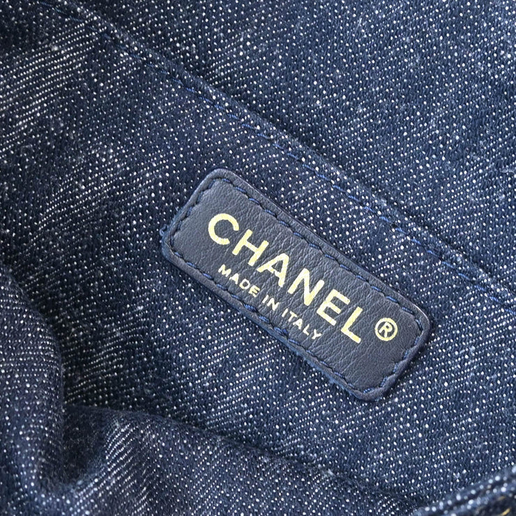 Chanel 2005-2006 Navy Denim Shoulder Bag