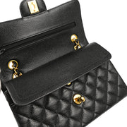 Chanel Black Caviar Small Classic Double Flap Shoulder Bag
