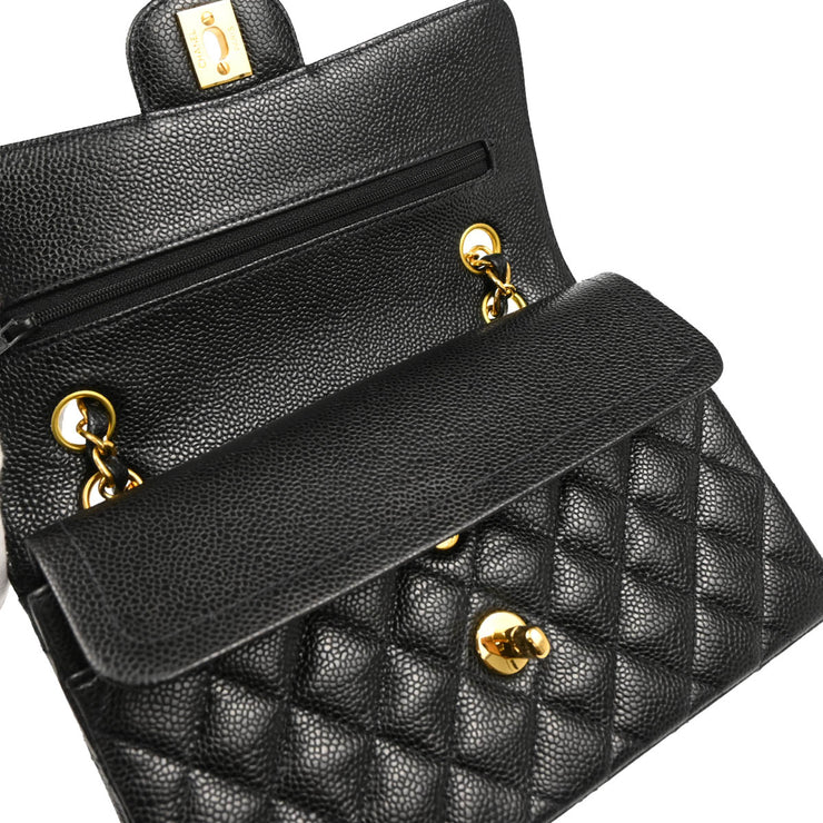 Chanel Black Caviar Small Classic Double Flap Shoulder Bag