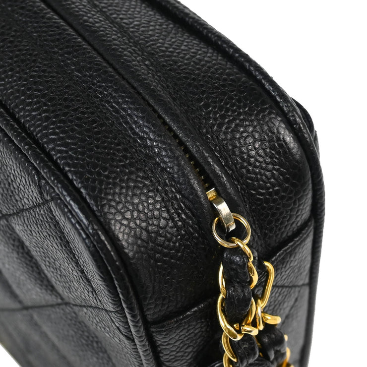 Chanel 1994-1996 Black Caviar Camera Bag Small