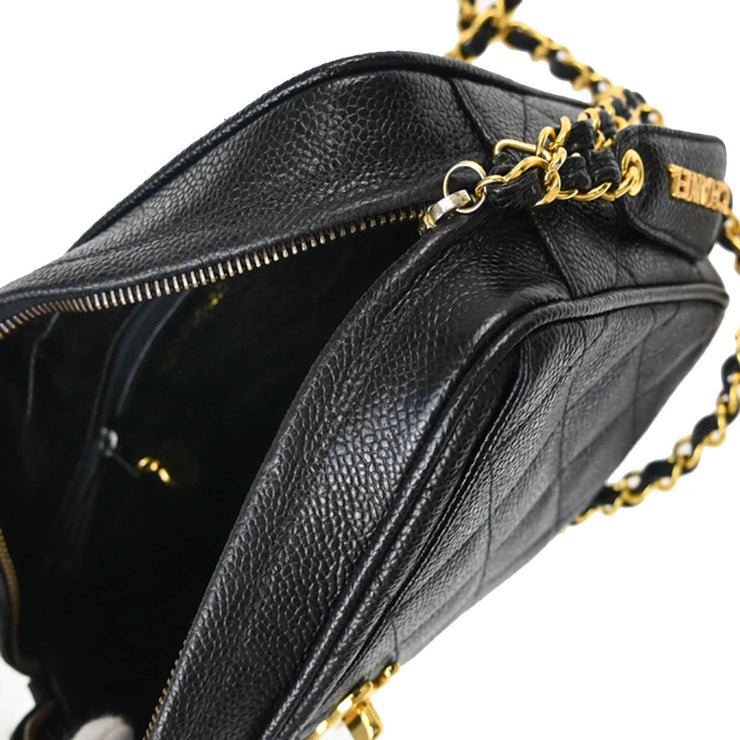 Chanel 1994-1996 Black Caviar Camera Bag Small