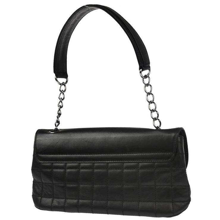Chanel 2005-2006 Black Lambskin Choco Bar Camellia No.5 CC Handbag