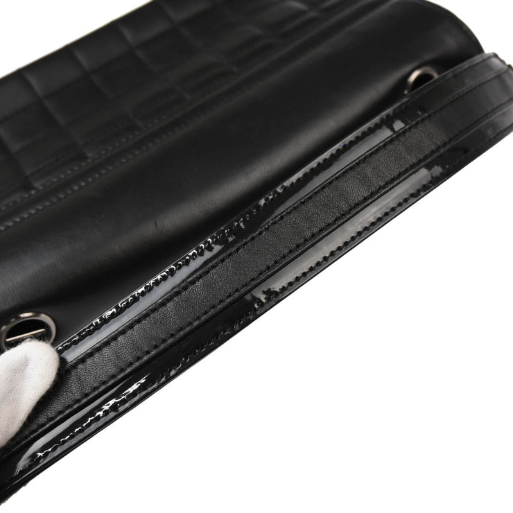 Chanel 2005-2006 Black Lambskin Choco Bar Camellia No.5 CC Handbag