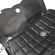 Chanel 2005-2006 Black Lambskin Choco Bar Camellia No.5 CC Handbag