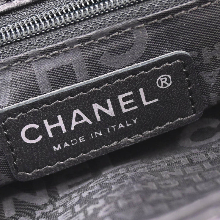 Chanel 2005-2006 Black Lambskin Choco Bar Camellia No.5 CC Handbag