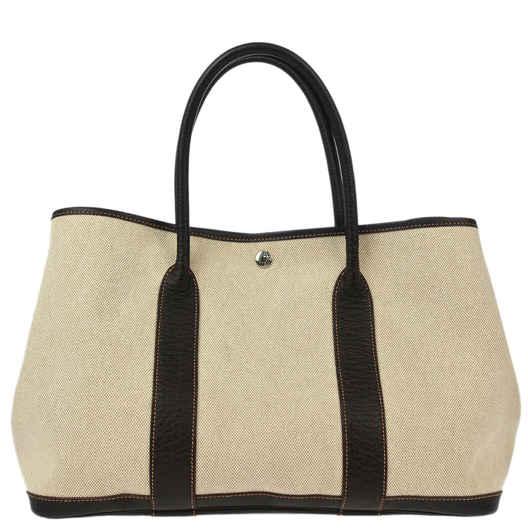 Hermes Beige Toile H Garden Party 36 PM Tote Handbag