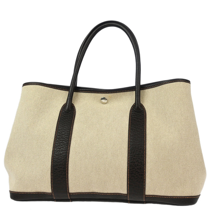 Hermes Beige Toile H Garden Party 36 PM Tote Handbag