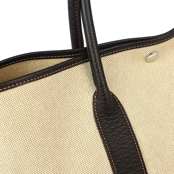 Hermes Beige Toile H Garden Party 36 PM Tote Handbag