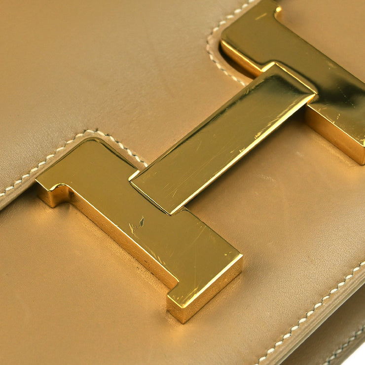 Hermes 1998 Beige Box Calf Constance 23 Shoulder Bag