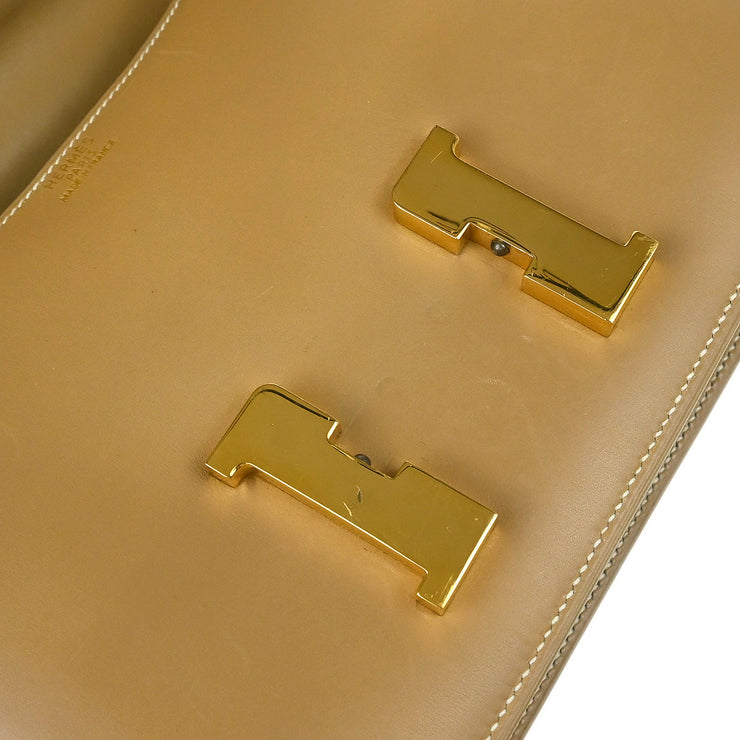 Hermes 1998 Beige Box Calf Constance 23 Shoulder Bag