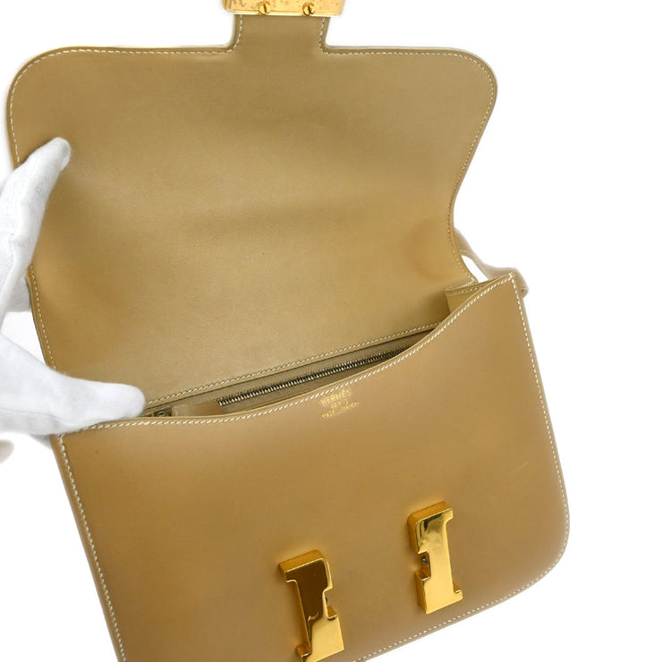 Hermes 1998 Beige Box Calf Constance 23 Shoulder Bag