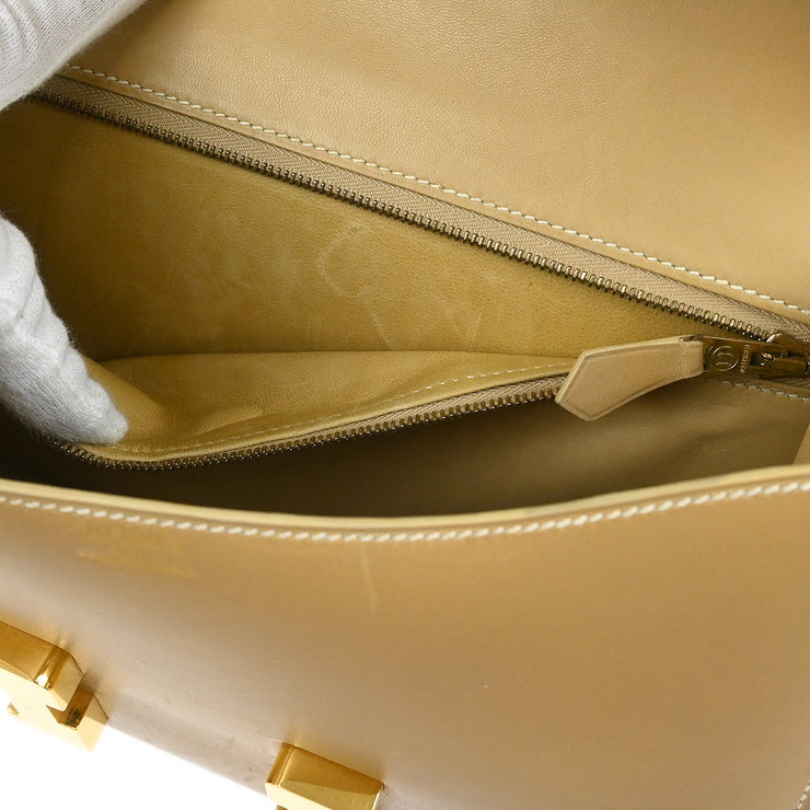 Hermes 1998 Beige Box Calf Constance 23 Shoulder Bag