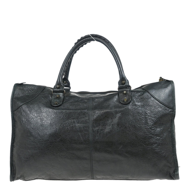 Balenciaga Dark Green Goatskin The Work Duffle Handbag