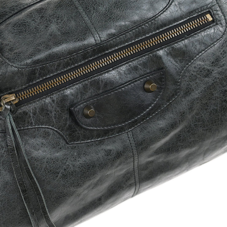 Balenciaga Dark Green Goatskin The Work Duffle Handbag