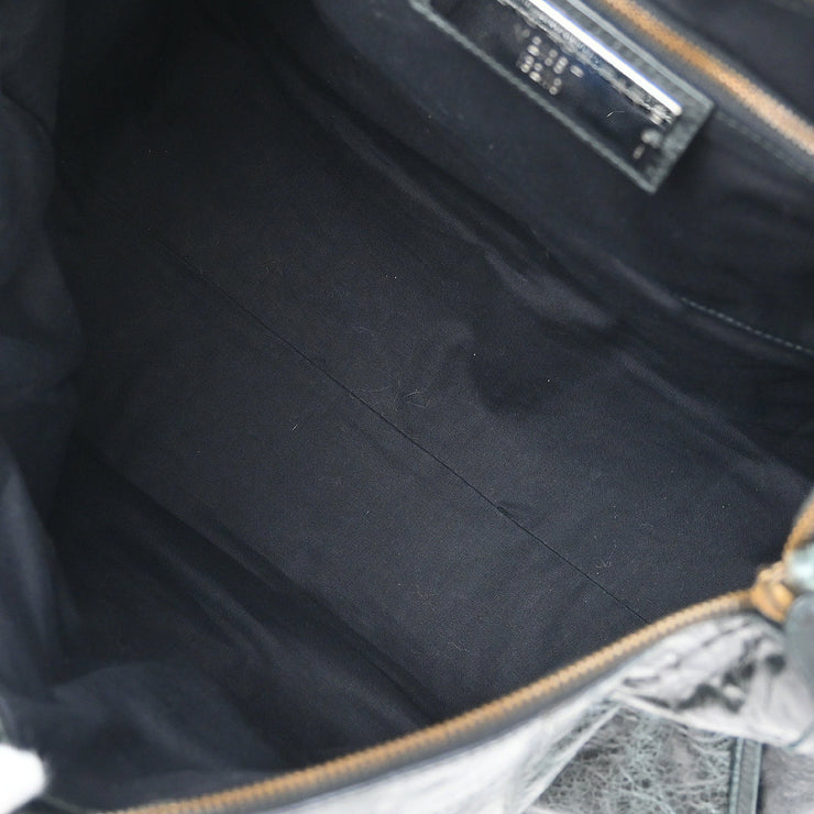 Balenciaga Dark Green Goatskin The Work Duffle Handbag