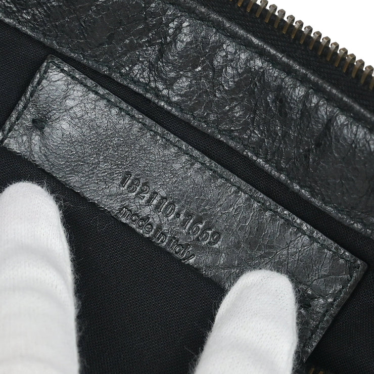 Balenciaga Dark Green Goatskin The Work Duffle Handbag